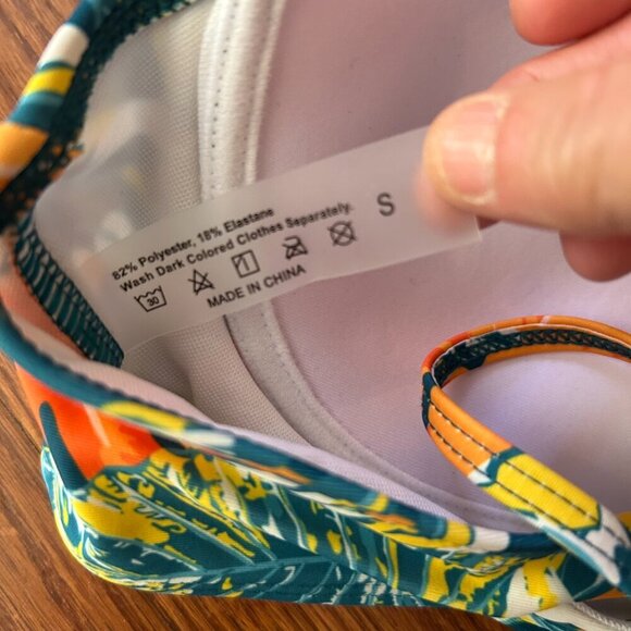 NWT Floral Bikini Two Piece Ruffle Sleeve High Waist Tummy Control Size Small - Picture 11 of 12